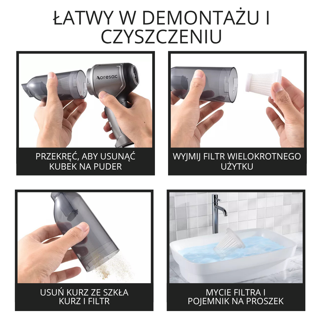 Przenośny odkurzacz samochodowy 3w1