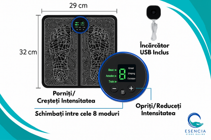 Masażer do stóp EMS Footie® z 8 trybami i 19 prędkościami