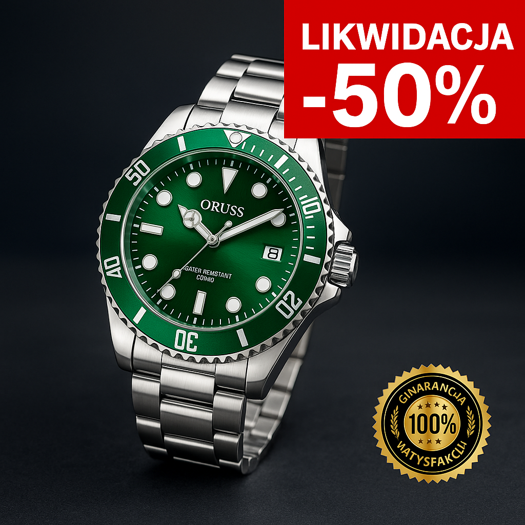 Szwajcarski Zegarek Oruss Sterling Ascend Submarine – Zielony Metalik